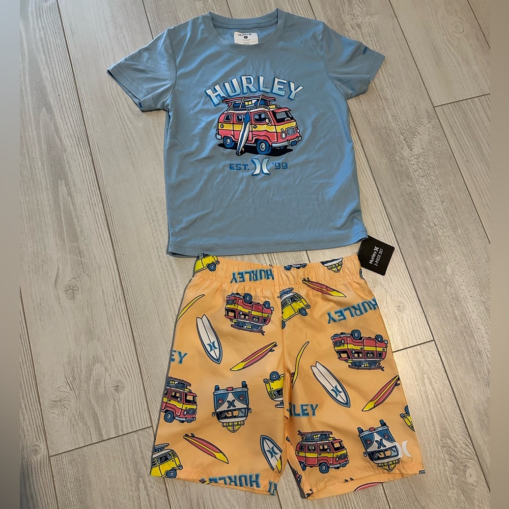 Hurley VW van and Surfboard Swim Shorts Set